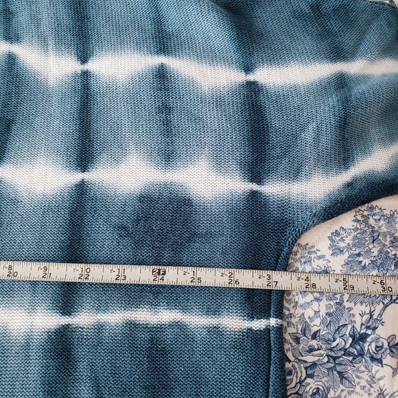 Torrid Tie Dye Open Front 3/4 Dolman Sleeve Blue Long Cardigan - Picture 8 of 12